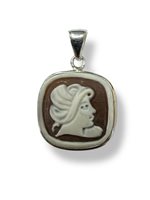 Pendentif Mandile 1922 Femme Cammei  in Argent Conchiglia 2MCICM193